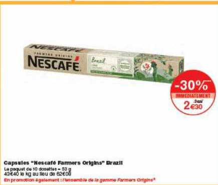 capsules nescafé farmers origins brazil