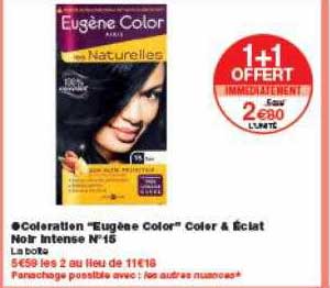 Coloration Eugène Color Color & éclat Noir Intense N°15 1+1 Offert