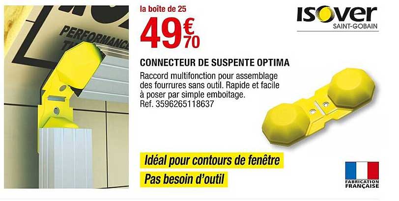 connecteur de suspente optima isover