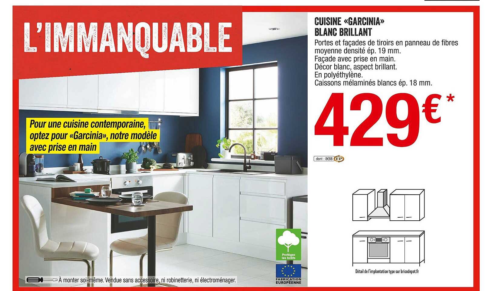 cuisine «garcinia» blanc brillant