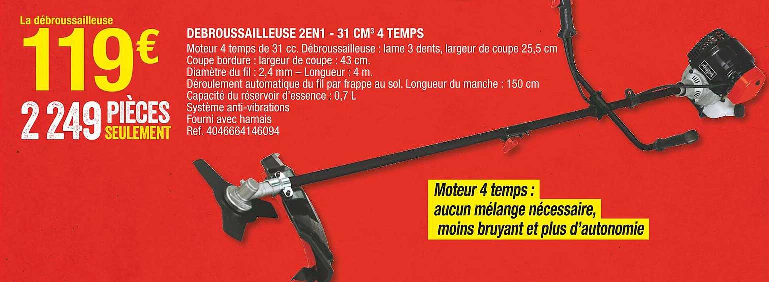 debroussailleuse 2 en 1 - 31 cm3 temps