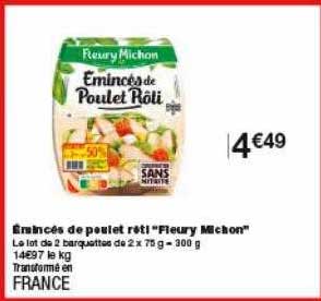 émincés de poulet rôti fleury michon