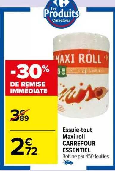 essuie-tout maxi roll carrefour essentiel
