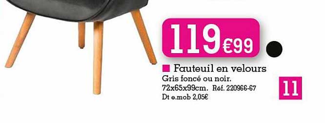 fauteuil en velours gris foncé en noir