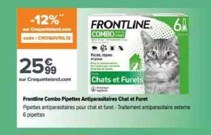 frontline combo pipettes antiparasitaires chat et furet