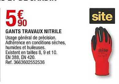 Gants Travaux Nitrile Site