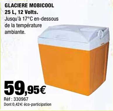 glacière mobicool 25 l, 12 volts