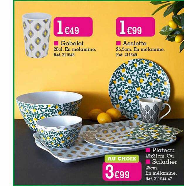 Gobelet Assiette Plateau Saladier