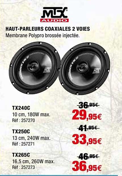 Haut-parleurs Coaxiales 2 Voies