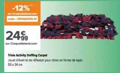 jouet d'éveil et de réflexion pour chien en forme de tapis