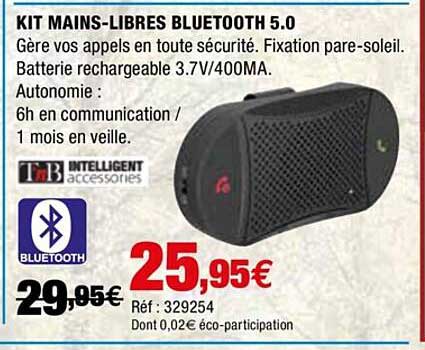 kit mains-libres bluetooth 5.0 tnb