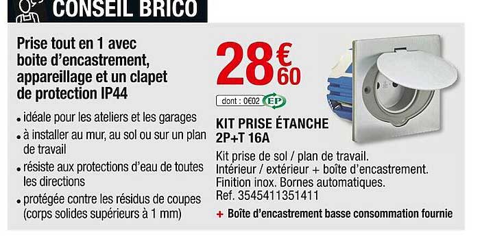 kit prise étache 0p+t 16a