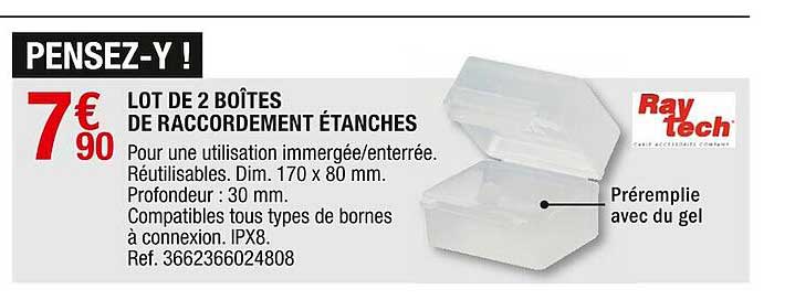 lot de 2 boîtes de raccordement étanches