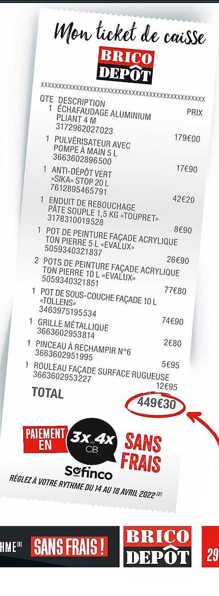 mon ticket de caisse