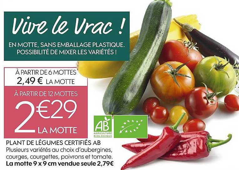 plant de légumes certifiés ab