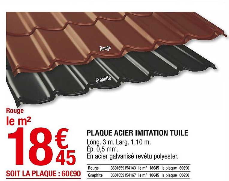 Plaque Acier Imitation Tuile