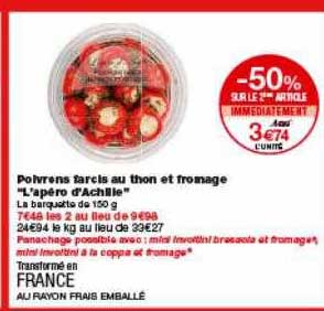 poivrons farcis au thon et fromage l'apéro d'achille jambon cru rustico fratelli parmigiani