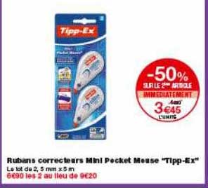 rubans correcteurs mini pocket mouse tipp-ex -50% sur le 2ème article immédiatement