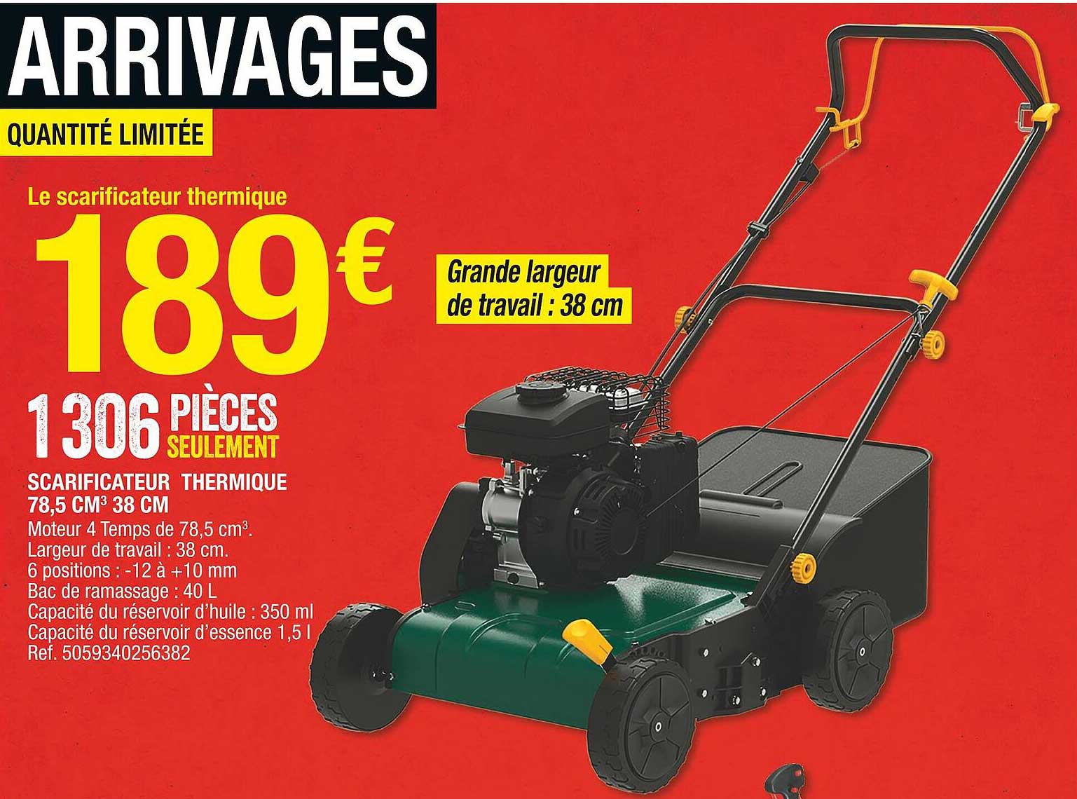 scarificateur thermique 78,5 cm3 38 cm