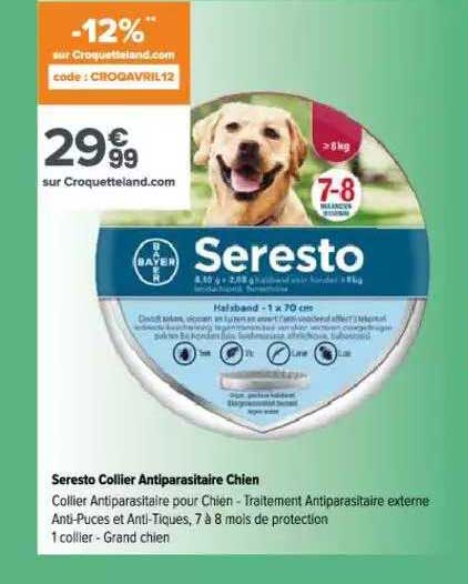 seresto collier antiparasitaire chien