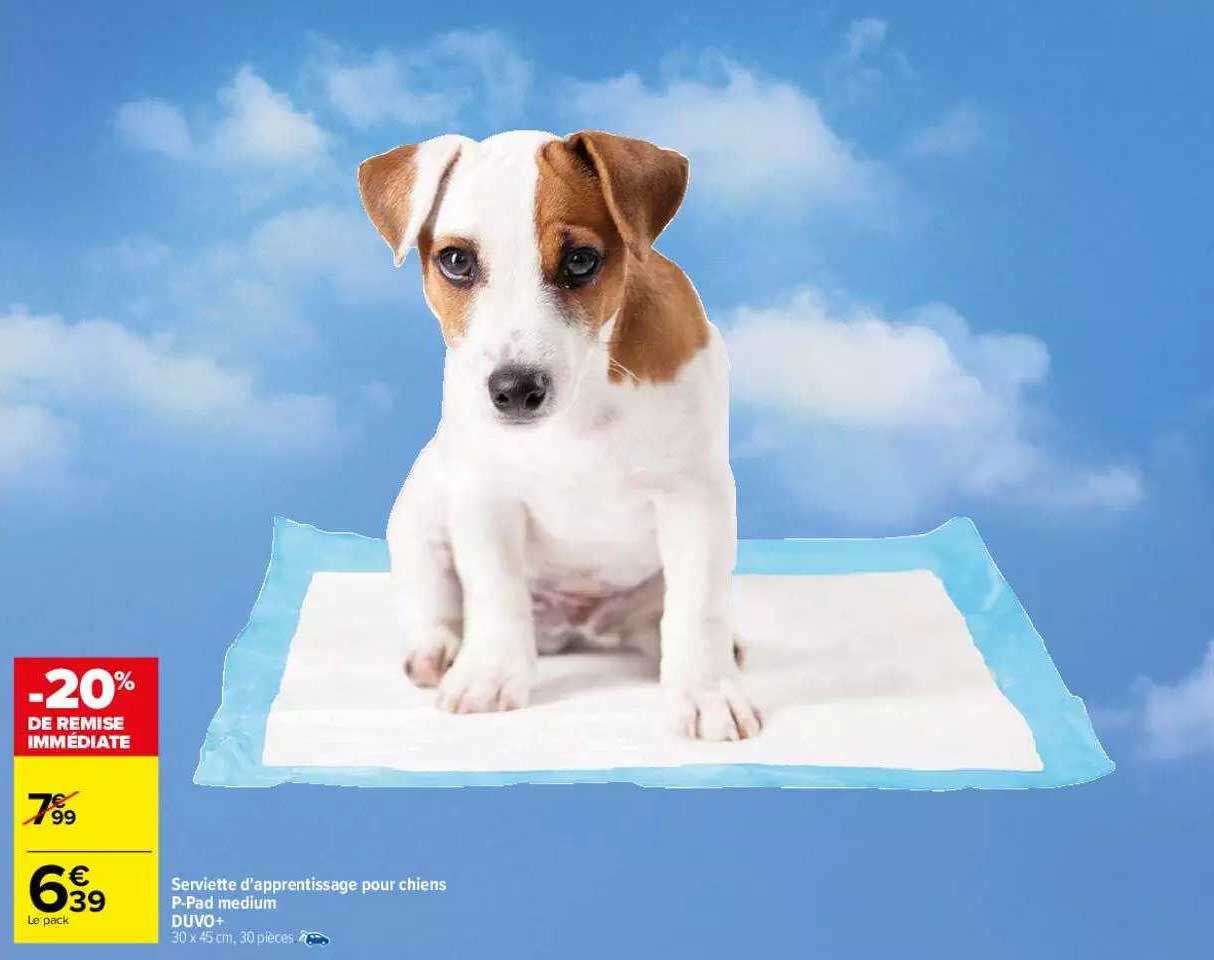 serviette d'apprentissage pour chiens p-pad médium duvo+