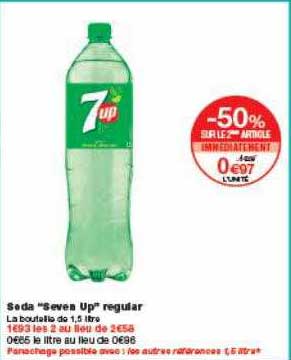 soda seven up regular -50% sur le 2ème article