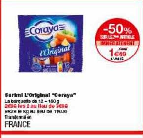 Surimi L'original Ceraya -50% Sur Le 2ème Article
