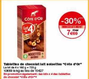 Tablettes De Chocolat Lait Noisettes Côte D'or