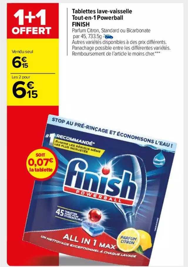 tablettes lave-vaisselle tout-en-1 powerball finish