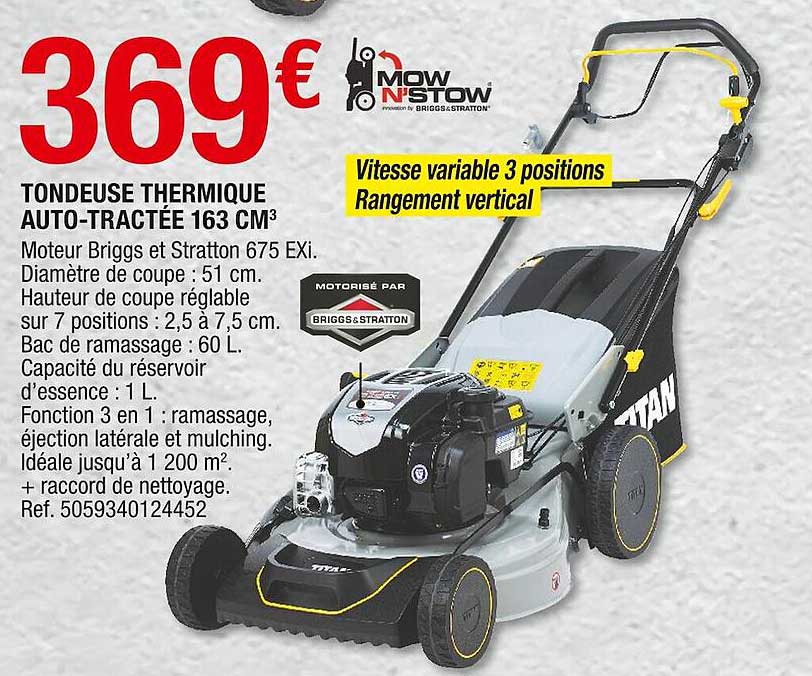tondeuse thermique auto-tractée 163 cm3