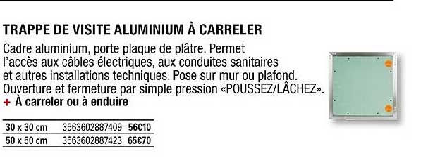 trappe de visite aluminium à carreler