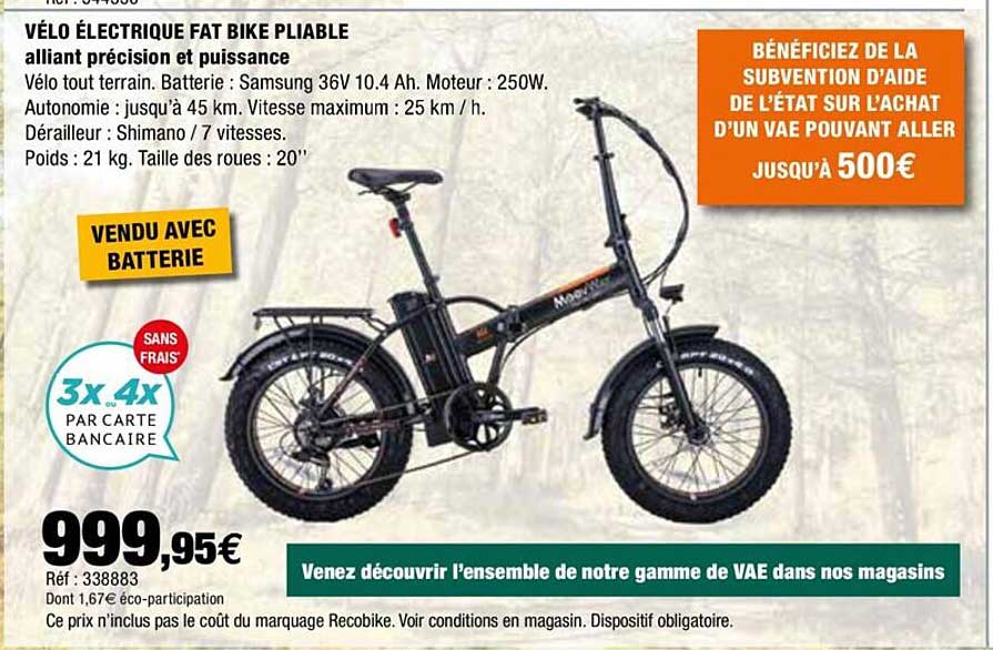 vélo électrique fat bike pliable