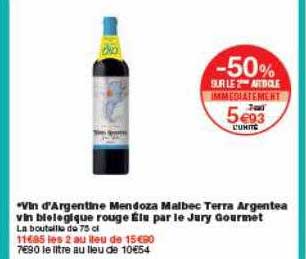 vin d'argentine mendoza malbec terra argentea vin biologique rouge île par le jury gourmet