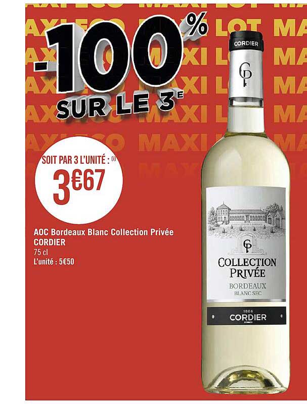 aoc bordeaux blanc collection privée cordier