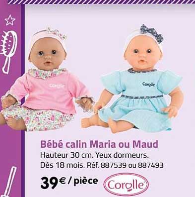 bébé calin maria ou maud corolle