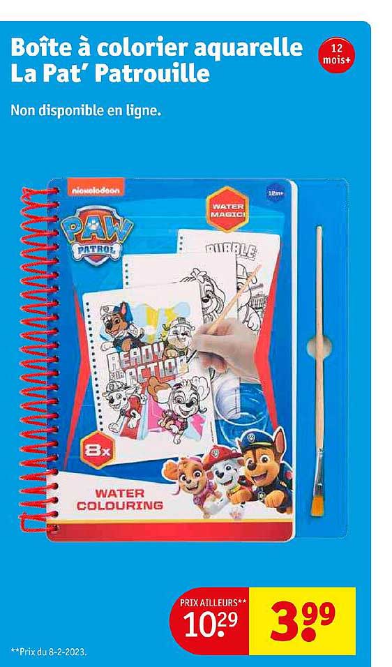 boîte à colorier aquarelle la pat' patrouille