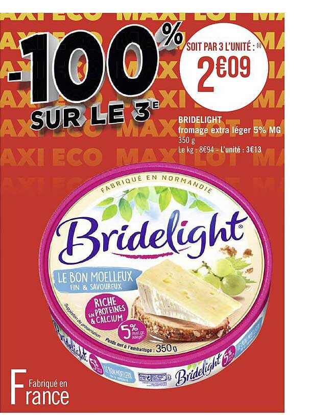Bridelight Fromage Extra Léger 5% Mg