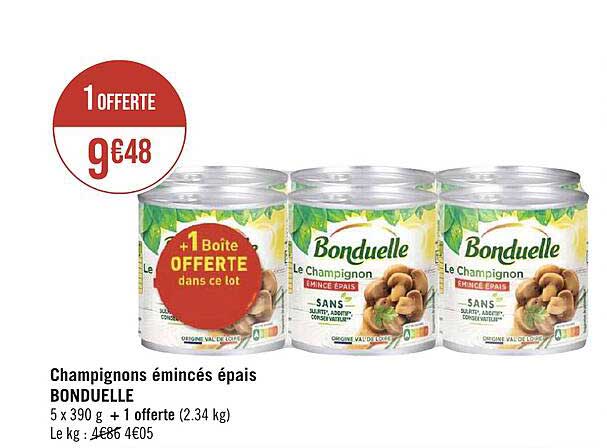 Champignons émincés épais Bonduelle