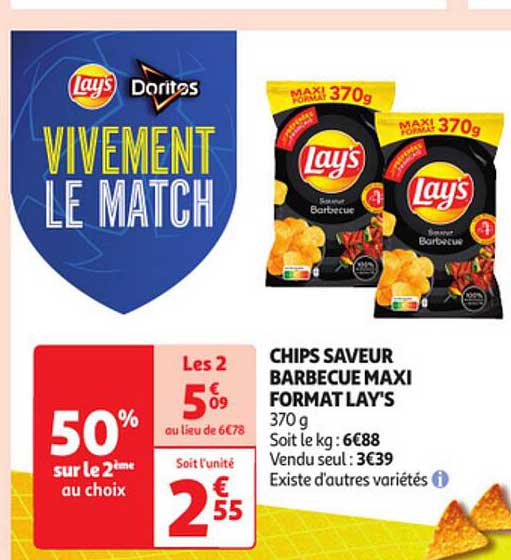 chips saveur barbecue maxi format lay's