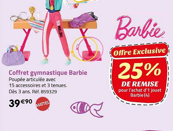 Coffret Gymnastique Barbie Mattel