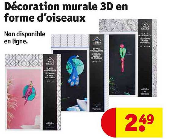 décoration murale 3d en forme d'oiseaux villa volance
