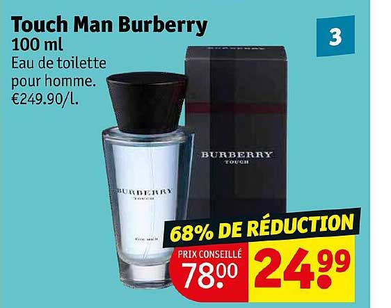 eau de toilette pour homme touch man burberry 100 ml