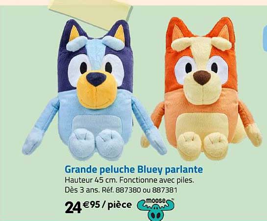 grande peluche bluey parlante