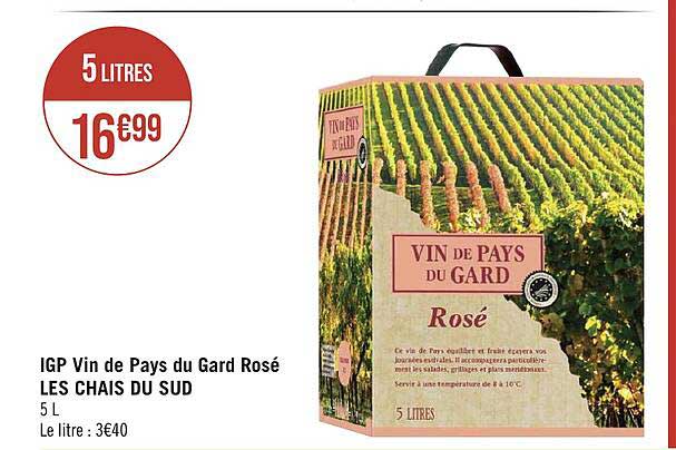 igp vin de pays du gard rosé les chais du sud