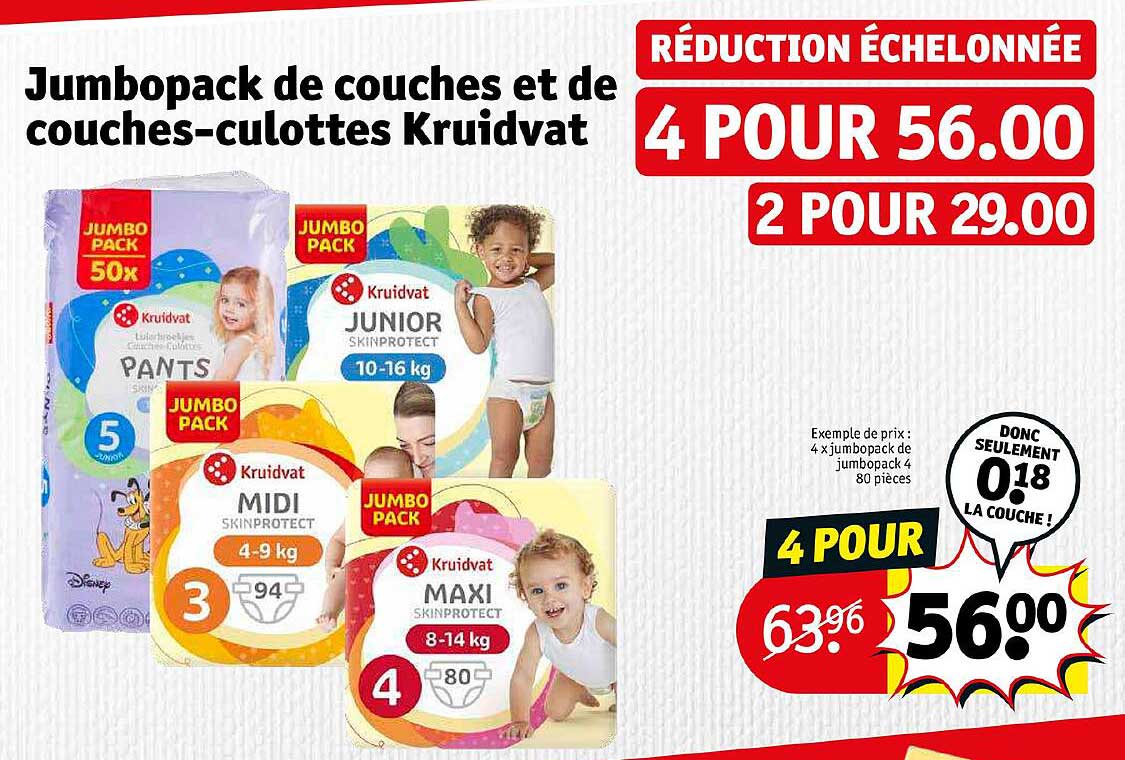 jumbopack de couches et de couches-culottes kruidvat