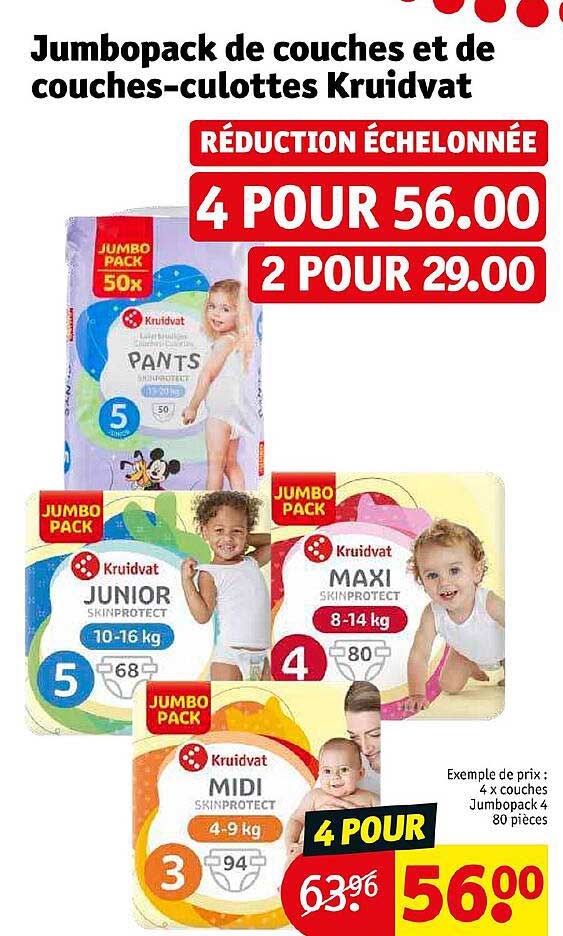 jumbopack de couches et de couches-culottes kruidvat