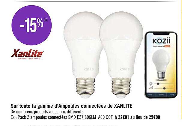 la gamme d'ampoules connectées de xanlite