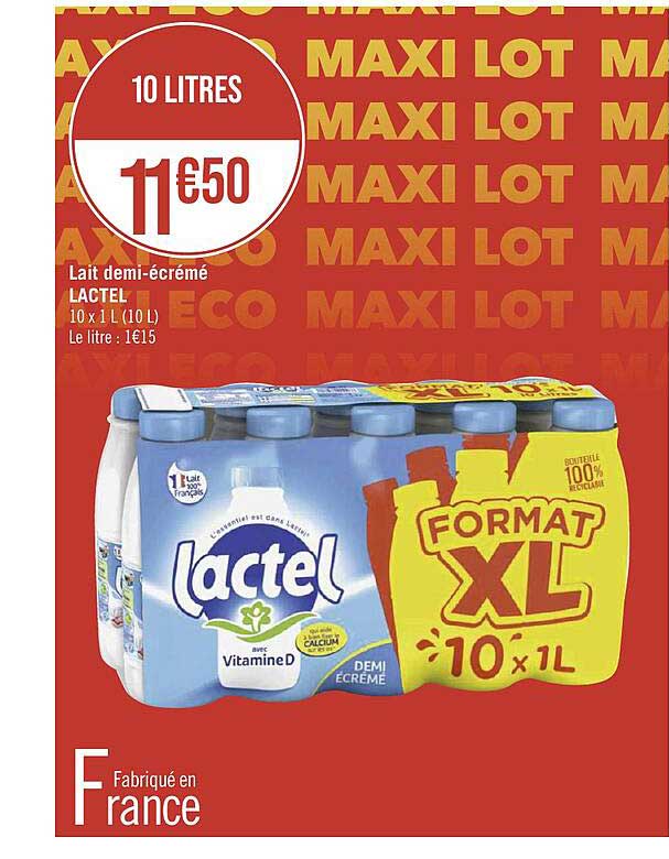 lait demi-écrémé lactel