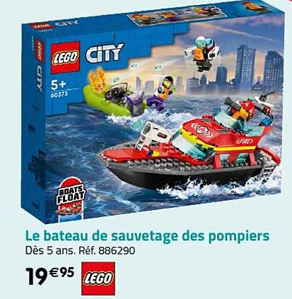 le bateau de sauvetage des pompiers lego