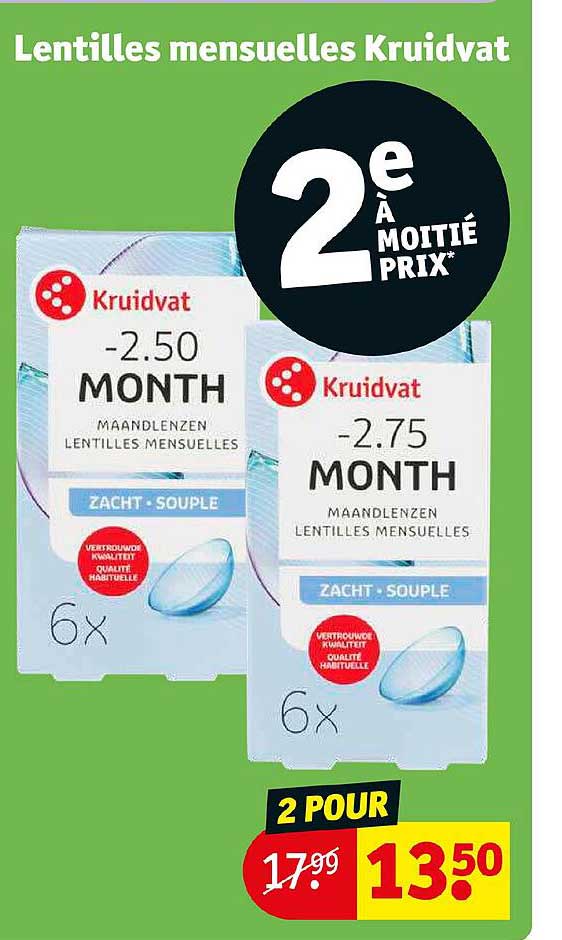 lentilles mensuelles kruidvat